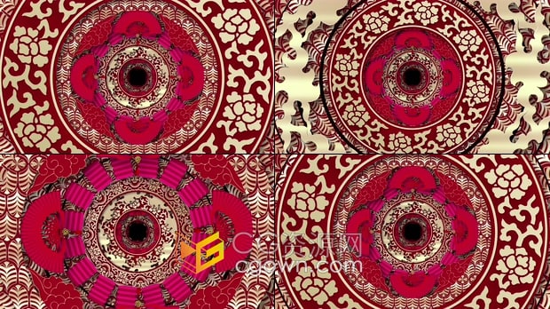 中国民族传统图案动画农历新年庆祝活动屏幕背景视频VJ素材下载