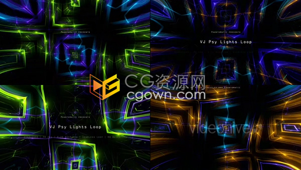 快速节拍新鲜活力能量电子火花抽象恍惚风格循环VJ音乐视频背景素材下载
