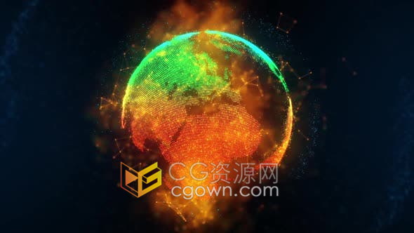 视频素材-虚拟数字网络地球高科技技术动态背景Vj素材下载
