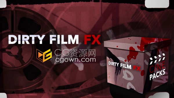 Dirty Film FX 54种肮脏旧胶片损坏划痕动画效果视频素材