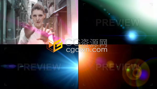 30个彩色漏光和光学耀斑组合特效包装视频素材免费下载