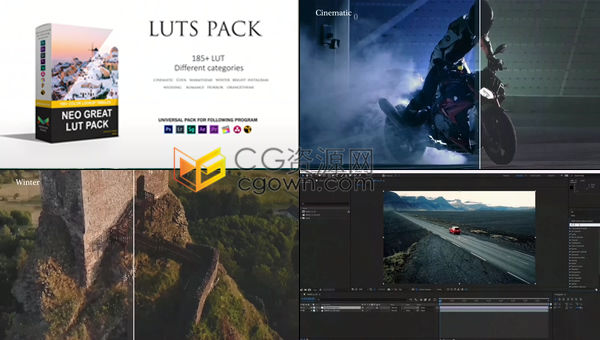 LUTS调色CUBE预设浪漫婚礼恐怖冷酷电影10个主题效果支持AE/PR/PS/FCPX/Lightroom软件