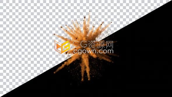 慢动作爆炸粉尘粒子特效效果带Alpha透明通道视频素材