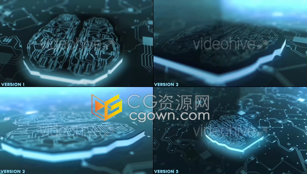 未来科技感数字大脑人工智能网络连接动画视频素材免费下载