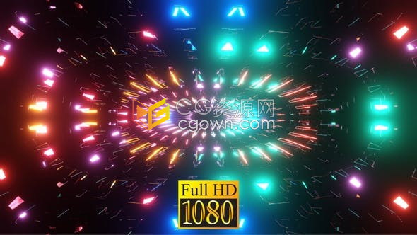 LED霓虹灯万花筒效果VFX视觉效果节目背景视频VJ素材下载