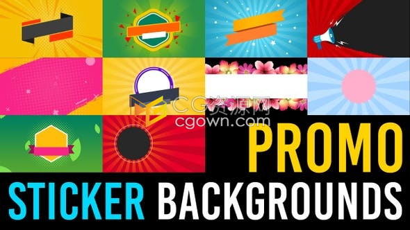 10组多彩复古促销横幅产品价格标签贴纸广告背景效果视频素材
