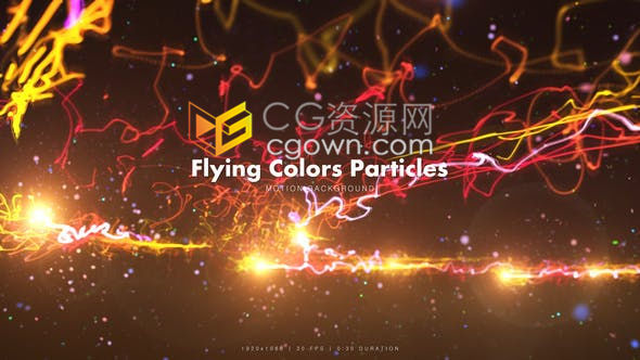 色彩明亮神奇飞扬的光条纹和粒子漩涡动画灯光闪烁景深效果背景视频免费下载