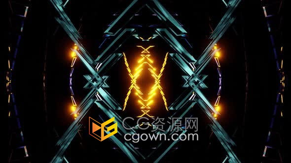 VJ素材-2种效果梦幻霓虹灯图案动画效果LED屏幕背景视频素材