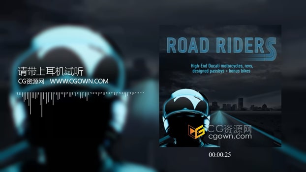 Road Riders高端性能摩托车声音库转速点火加速音效素材290多个