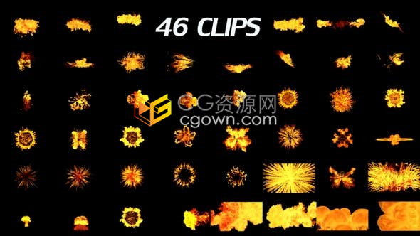 46种带Alpha透明通道火焰燃烧特效效果视频素材免费下载