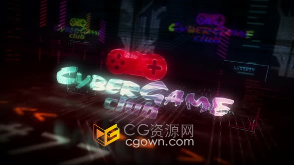 网络游戏俱乐部未来派动画赛博朋克风格背景视频素材4K分辨率