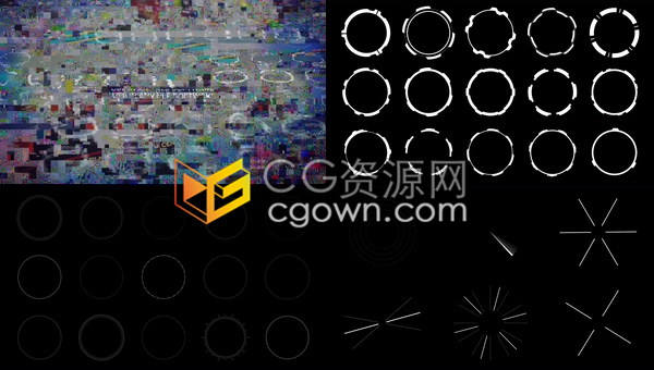 111组高科技感模块化HUD单个素动画视频素材包带Alpha透明通道免费下载