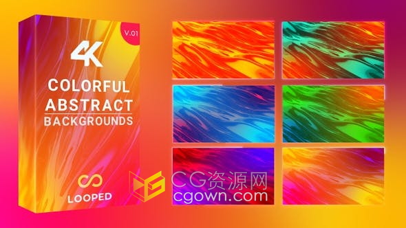 4k分辨率抽象美学动画艺术背景设计缤纷波浪形状视频素材