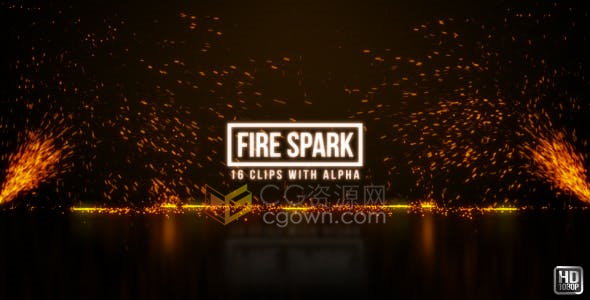 16组爆炸坠落弹射飞溅火星火花粒子带有Alpha通道视频素材下载