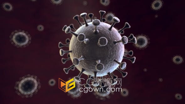 Covid-19新型冠状病毒肺炎3D微生物动画背景视频素材