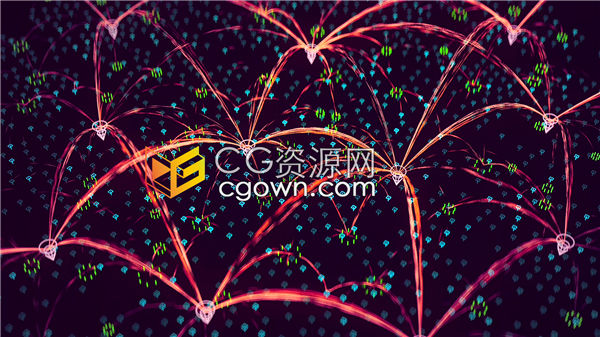 服务器相互连接信息共享信号点连接关系网数字科技互联网通信线路视频素材下载