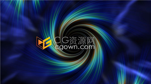 4K环形蓝色漩涡黑洞背景迪斯科俱乐部派对vj霓虹灯背景素材下载