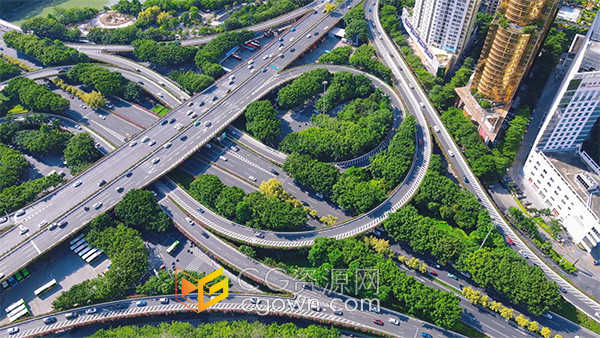 航拍广西南宁城市交通立交桥实拍视频素材