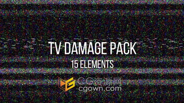15种电视屏幕静态线条雪花画面损坏失真故障VHS效果视频素材