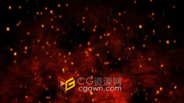 视频素材-金色火花粒子上升动画石头墙壁动态背景视频素材