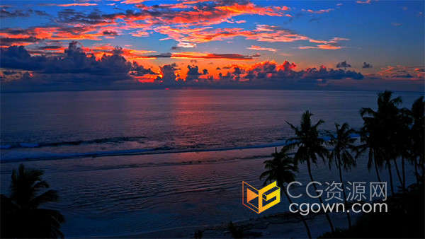 蜈支洲岛唯美海边落日无人机航拍实拍视频