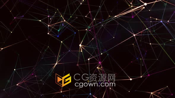 视频素材-4K分辨率抽象能量发光线条粒子动态背景VJ素材