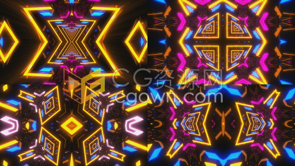 8组全高清VJ霓虹灯视频素材用于活动音乐会音乐艺术演出派对LED背景素材下载