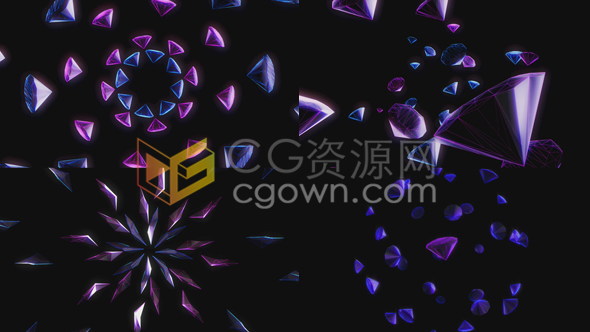7个水晶钻石宝石视觉效果舞台LED屏幕投影晚会舞蹈迪斯科VJ视频素材包下载