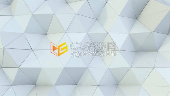 视频素材-柔和灯光带阴影优雅灰白色多边形菱形表面运动抽象背景动画