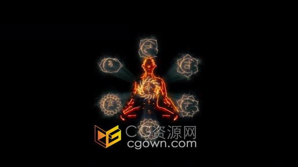 视频素材-曼陀罗脉轮符号卓罗穴身体觉醒治愈视觉效果动画