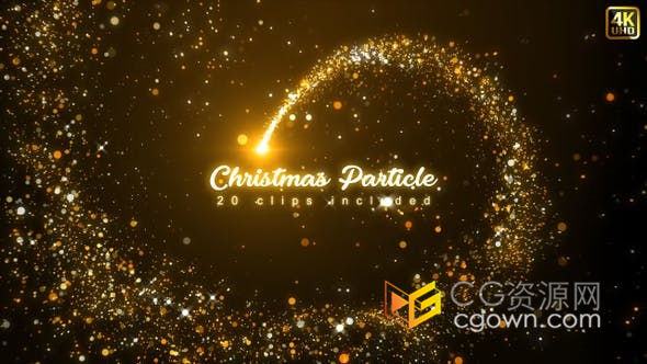 20个4K魔法闪耀灯光粒子元素新年圣诞节日庆典粒子演绎动画视频素材下载
