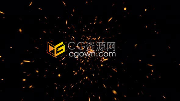 4K火焰喷发冲向四周飞火火花粒子动作电影开场片头特效素材