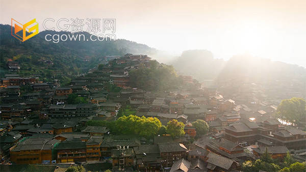 实拍震撼贵州西江4A景区千户苗寨景观视频素材