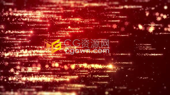 4K红色主题闪亮粒子光效动画圣诞节背景节日晚会活动LED背景素材