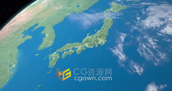视频素材-在太空空间站往外鸟瞰地球效果4K分辨率