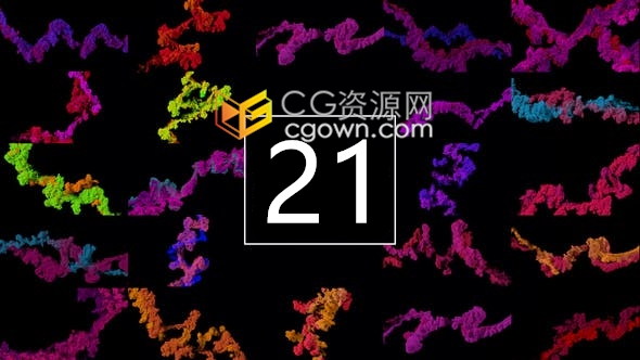 21组彩色烟雾路径生长特效效果视频素材还带有AE对视频二次修改颜色下载