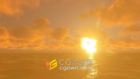 天堂海滩日落美景美动画背景视频素材2K分辨率