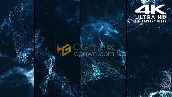 6组4K分辨率炫酷音波跳动粒子特效视频素材下载