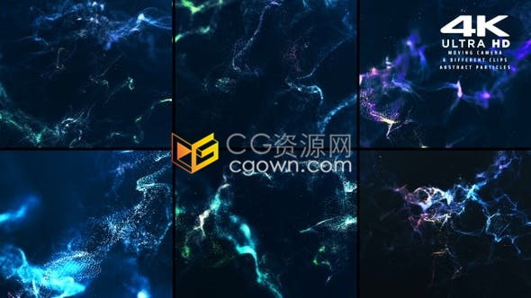4K分辨率4096×2160华丽粒子Particles特效共6组视频素材下载