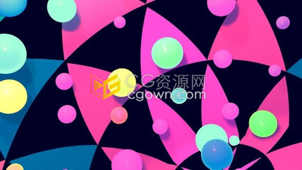 3D抽象环形彩色玻璃球背景快乐嘉年华活动霓虹灯背景素材免费下载