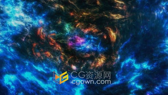 抽象宇宙系星云闪耀空间背景视频素材时长1分钟