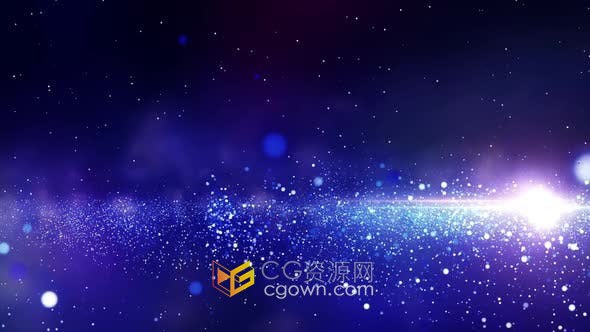 视频素材-繁星点点蓝紫色深空螺旋状星系闪光舞台背景动态壁纸