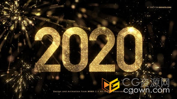 2020年新年10秒倒计时金色闪光飘逸粒子元旦除夕晚会倒数背景视频素材