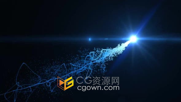 视频素材-霓虹蓝色冉冉升起的新星透镜射线动画用于视频过渡标题特效