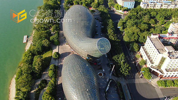 航拍广西柳州双鱼汇地标大城市高楼建筑实拍素材