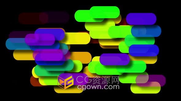 视频素材- 3d 彩色按钮闪烁缓慢移动抽象艺术背景动画