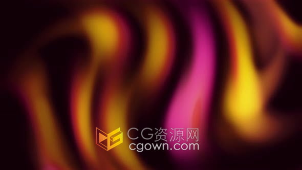 视频素材-4K抽象舒缓模糊背景流动曲线蔓延霓虹液体渐变线条动画