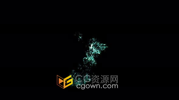 视频素材-4K发光点喷射散发魔法蓝色粒子动画科技感背景