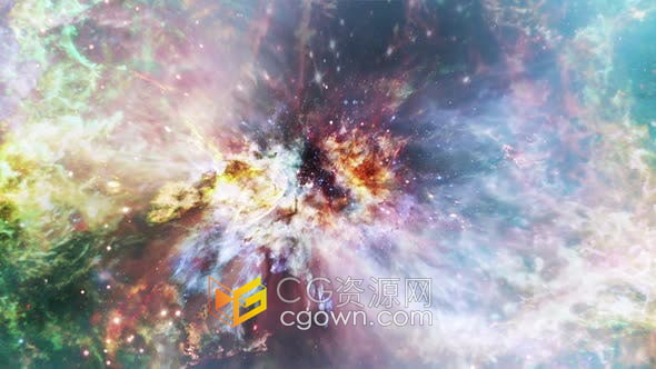 视频素材-浩瀚宇宙星系太空银河大变焦炫丽背景动画