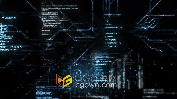 视频素材-ai大数据技术编码黑客人工智能主题电路代码行数字网络科技背景